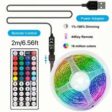 100ftLED Lights For Bedroom, With 44-Key Remote Control LED Strip Lights Cuttable & Dimmable Color Changing RGB Lights, LED Light Strip For Room, TV Backlight  Kitchen  Bar  Gaming  Christmas  Party Decor - Multi-color light - View 10