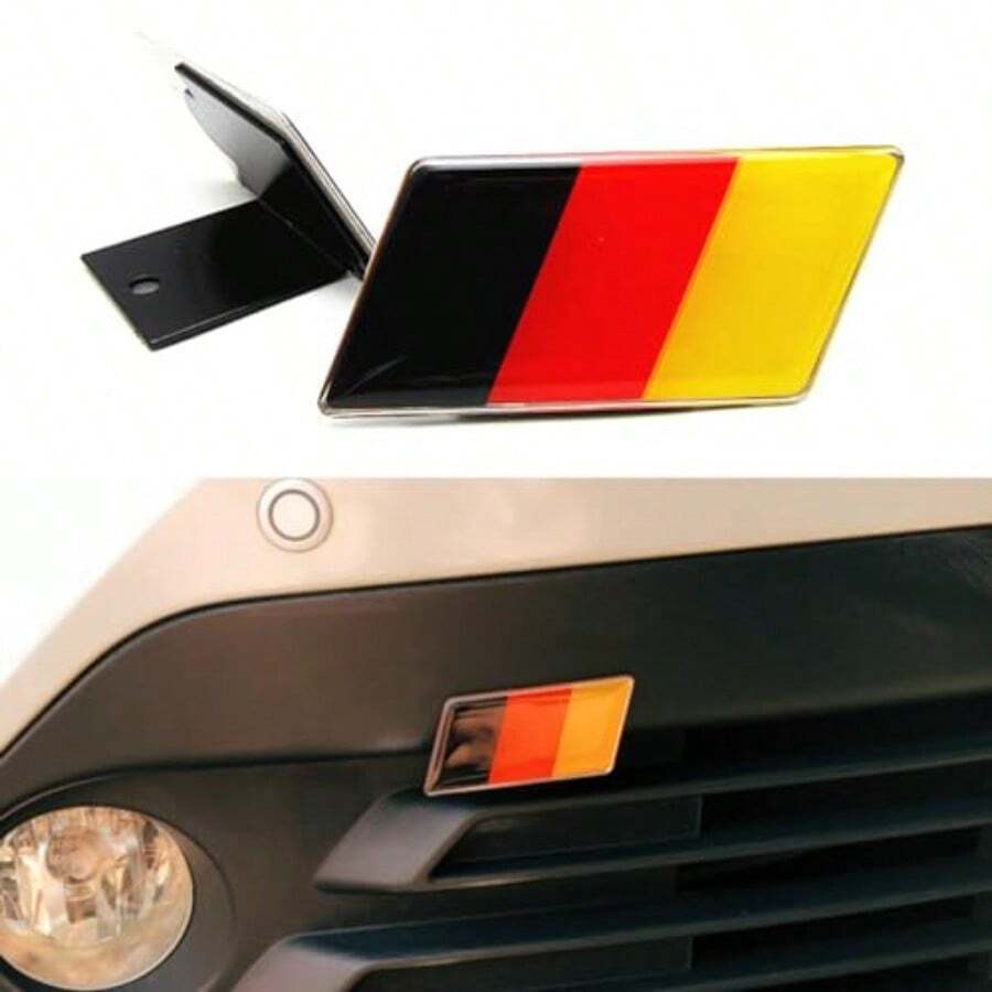 Front Tailgate 3D Germany Flag Grille Emblem Badge Car Front Grill Badge Sign Emblem Auto Bumper Fenders Decoration Sticker Decals Car Body Exterior Decor Accessories Germany Flag Red Black - Germany Flag - 查看 1