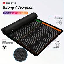 1pc: Minimalist Windows Shortcut Key Mouse Pad, Office Software Shortcut Student Large Desk Mat With Excel Shortcut Pattern, Non-Slip Keyboard Pad With Shortcut Pattern For Computer Mouse - Black - View 7