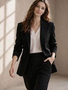 ADD MODA REF Y556 VERSATILE WOMEN'S BLAZER - Hitam - View 1