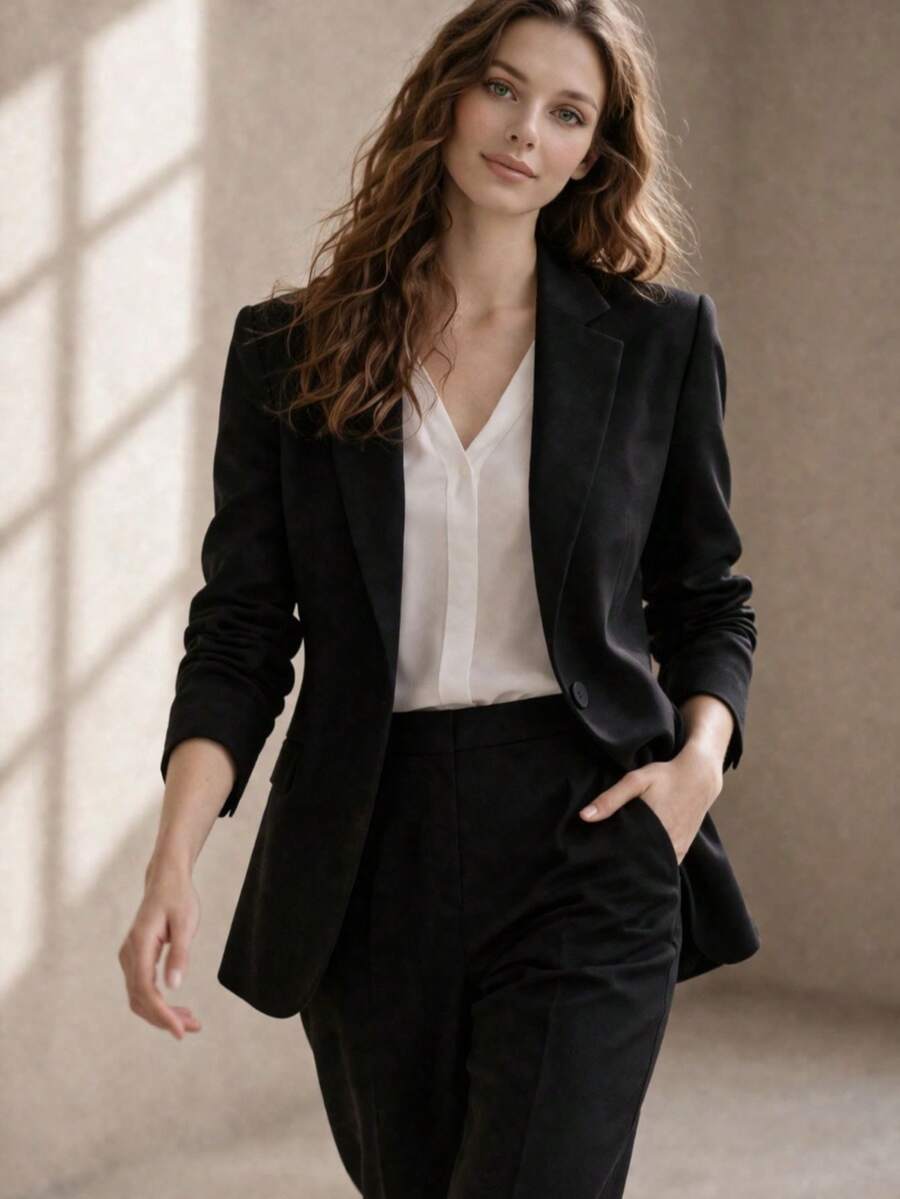 ADD MODA REF Y556 VERSATILE WOMEN'S BLAZER - Hitam - View 1