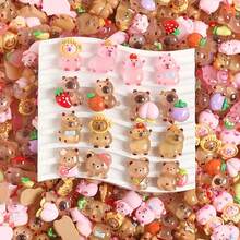 50/100pcs Mini Capybara Decorations, Suitable For Dollhouse, Handicrafts, Miniature Realistic Capybara, Applicable To Fairy Garden, Dollhouse Miniature Landscape Decor - Multicolor - View 4