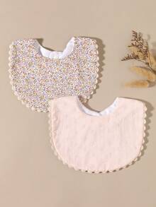 2pcs Baby Bibs, Decorative Bibs For Newborn Girls, Baby Shower Gift - Multicolor - View 6