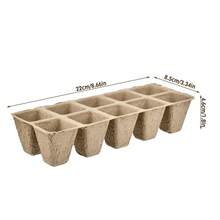 15pcs/Set Or 30pcs/Set Pulp Nursery Cups With Plant Labels, One-Time Use Paper Pulp Seedling Tray Square Planting Cups For Vegetable, Herb And Succulent Germination, Suitable For Home Nursery And Nursery Bases - Seedling Tray - View 11