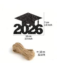 24pcs 2026 Graduation Party Decorations - Glitter Graduation Cap Tags, Colorful Paper Vase Centerpieces, Paper Material, Suitable For Graduation Centerpiece Decor, Graduation Party Decorations - Mixed Colors - View 3
