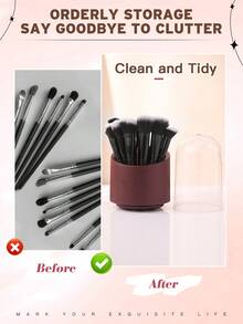 Bộ dụng cụ trang điểm 1/18/25/26/44 món bao gồm: Bộ 25 cọ trang điểm + 3 bông mút trang điểm + 3 bông mút trang điểm mini + 3 bông phấn tam giác + 3 bông phấn dạng cushion mini + 1 băng đô + 2 dây đeo chậu rửa mặt + 1 dụng cụ vệ sinh cọ trang điểm + 1 hộp đựng + 2 miếng bọt biển rửa mặt - màu đen - Xem 8