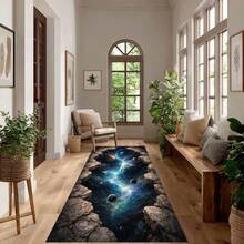 Cosmic Galaxy Rift Runner Rug, Space Portal Hallway Carpet, Universe Illusion Floor Art, Modern Abstract Art Carpet 84*60inch,Perfect Choice For Gift ,Stylish And High-Quality Rugs, Perfect For  Decorations And GiftsHome Decor, The Best Choice For Gothic-Style Birthday Gifts,Valentine's Day Gifts, Birthday Gifts, Valentine's Day Home Decor (Gothic Style) - 彩色 - 查看 3