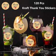 Thank You Stickers, 120 Pcs 1.45 Inch Thank You Round Stickers Kraft Thank You Stickers Thank You Labels For Small Business - Labels and Stickers - View 5