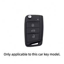 Bộ 3 món bao đựng chìa khóa xe hơi bằng TPU mềm + móc khóa da kẻ caro dập nổi kèm bộ tua vít, phù hợp với chìa khóa xe hơi gập 3 nút. - A - Xem 2