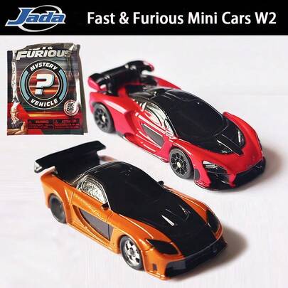 Simba Universal 2 Packs Fast & Furious Nano Rides - Blind Bags Nano Cars, Mystery Collectible Toys, 1 Of 12 Detailed Nano Toy Cars Made Of Metal (4 Cm) For Fans And Collectors
