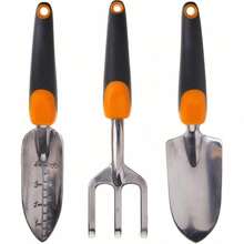 Bộ dụng cụ làm vườn 3 trong 1, đầu bằng nhôm đúc đánh bóng chống gỉ, dụng cụ trồng cây, xới đất và làm cỏ hạng nặng, tay cầm mềm chống trượt giúp giảm mỏi. - Bộ dụng cụ làm vườn - Mới - Xem 10