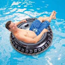 Inflatable Tire Shaped Swimming Ring, Made Of PVC Material, Suitable For Outdoor Play, Ideal As A Gift For Children On Easter, Birthday, Christmas, And Halloween - Multicolor - View 5