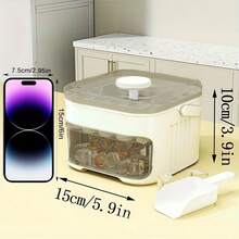 Bandeja de doble capa, de plástico resistente, bandeja de almacenamiento para refrigerador, adecuada para café, jugo, bebidas frías - ideal para almacenamiento en el refrigerador de fiestas y campamentos al aire libre, artículo esencial para campamentos al aire libre, cocina moderna, bandeja de enfriamiento de jugo, enfriamiento de bebidas, fabricante de hielo de doble capa, fabricante reutilizable, organizador de refrigerador, molde de un solo paquete con gran capacidad, adecuado para refrigeradores pequeños, viene con tapa. Este recipiente de almacenamiento de doble capa permite el apilamiento. - Ver 9