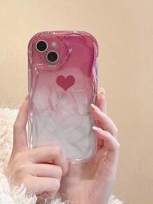 Funda de teléfono a prueba de golpes con marco de metal pintado en forma de corazón, borde ondulado y degradado, diseño lindo y básico, compatible con iPhone, resistente al agua, a las caídas y a los arañazos, regalo de cumpleaños de primavera para mujeres,mobile phones, bags, mobile accessories, phone cases, room decoration, accessories, transparent phone cases, summer, phone straps, men's phone cases, black phone cases, pink phone cases, mobile case for men, mobile case for women, mobile phone protection, beach accessories, strawberry treats, phone protection covers. - Estilo (1 pieza) - Ver 8