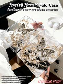 Ốp lưng máy tính bảng 2D họa tiết bướm đen trắng năng động, tương thích với iPad Air 11 inch M3 2025 / M2 2024, Air thế hệ thứ 5 2022, (A16) 11 inch thế hệ thứ 11 2025, tương thích với Samsung Galaxy Tab, Kindle Paperwhite thế hệ thứ 12 2024. Mặt lưng trong suốt, ốp bảo vệ họa tiết thời trang, chức năng tự động tắt/mở màn hình, bảo vệ bằng túi khí, thích hợp làm quà tặng và sử dụng trong văn phòng. - Nhiều màu - Xem 5