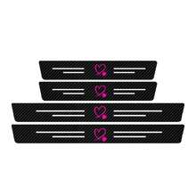 4 件装碳纤维心形门槛保护条 - 防刮擦、防碰撞、易于安装、防滑、弹性安装、保护车门边缘、适用于所有车型、耐用黑色车门槛饰条、时尚汽车配件 - 均碼 - 查看 12