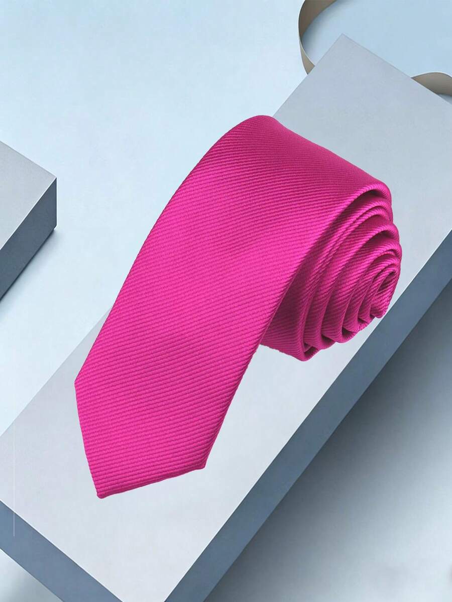 1 pieza Corbata de unicolor para hombre, corbata formal de negocios con rayas diagonales, accesorio, festivo