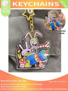 Ciondolo portachiavi in acrilico personalizzato Jax, Raghata, Cangle, accessorio ciondolo per auto/carta/borsa, adatto per uomo/donna, regalo di Natale, Ognissanti, vacanze. - Multicolore - Visualizzare 7
