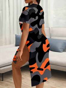 Camouflage Print Short Sleeve Dress For Women Plus Size Casual Sporty Wear   Orange Black Gray Camo Pattern Shift Dress For Women Plus Size Casual Sporty Wear   Camouflage Midi Dress For Women Plus Size Casual Sporty Wear   Fashionable Camo Print T Shirt Dress For Women Plus Size Casual Sporty Wear   Comfortable Camouflage Dress With Side Slit For Women Plus Size Casual Sporty Wear - Nhiều màu - Xem 3