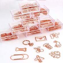 8 buc/cutie agrafe de hârtie placate cu aur roz, agrafe pentru birou și rechizite de studiu - A - Vizualizare 6