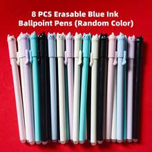 1-Pack Cute Cat Erasable Gel Pen, Ballpoint Pen, 0.5mm, Magic Blue Ink, With Eraser, Creative, Smooth Writing, Student Stationery, School Supplies, For Study, Office, Exam, Kawaii, Penne - Sets - View 11