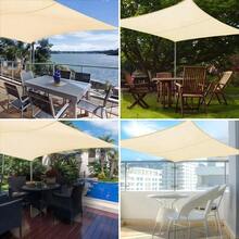 Waterproof Sunshade Sail 2.5m X 3m Rectangular, 120g/M² Sun Protection Tarpaulin Cream-Colored For Garden & Balcony - 1pcs - 查看 2