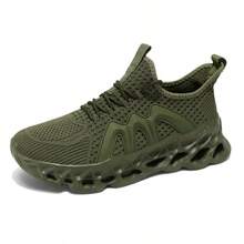 Zapatos casuales de malla transpirables para hombre, zapatillas de running ligeras, zapatos deportivos cómodos - Verde - Ver 14
