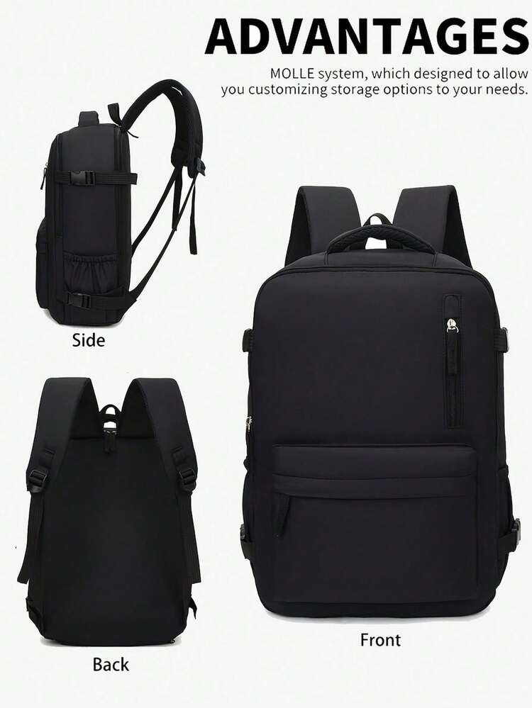 Bộ 1 balo du lịch xách tay bằng nylon nhiều màu sắc, mở hoàn toàn 180°, ngăn đựng giày dung tích lớn, nhiều ngăn nhỏ có khóa kéo, kèm túi đựng thức ăn trưa, thích hợp cho du lịch hàng không và nghỉ dưỡng. - Nhiều màu - Xem 3