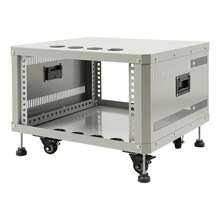 ZhdnBhnos 6U Audio Rack On Wheels, Studio Equipment Rack With 4 Casters (2 Locking), 35.27lbs Steel Rolling Server Rack For AV, Hi-Fi, Network, Computer Gear, Ventilation Holes & Cable Ports (Grey) - Variant,4 - View 6