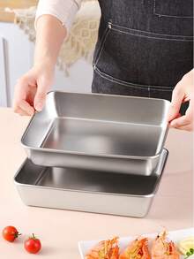 3 piezas Recipientes de almacenamiento de alimentos de acero inoxidable herméticos con tapas, cajas de almuerzo apilables a prueba de fugas de metal, recipientes de almacenamiento de alimentos para refrigerador y congelador, adecuados para cocina y picnic - Multicolor - Ver 7