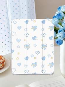 1 件装简约可爱爱心星形图案彩绘平板电脑保护套，兼容 iPad Mini 4/Mini 5/Mini 6/Mini 7/Air/Air 2/9.7/10.2/10.5/Air 4/Air 5/10.9/Pro 11 英寸/第十代/Air 11 英寸 (M2)-2024/Pro 11 英寸 (M4)-2024/Air 11 英寸 (M3) 2025/(A16) 11 英寸第十一代 2025/Air 8 (M4)2026 (11 英寸)，Galaxy Tab A8 10.5 英寸 2022 - 彩色 - 查看 3