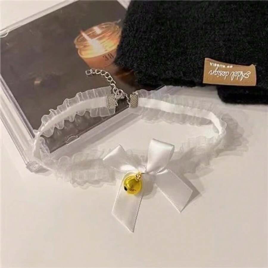 Cat Ear Hair Accessory Headband, Sexy Fox Headband, Cat Headband, Bell, Live Streaming Prop, Funny Hair Clip, Rabbit - vòng cổ trắng - Xem 1