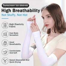 [Cooling Arm Sleeves] 7Pairs Cooling Arm Sleeves | UV Resistant, Breathable, Stretchable For Men And Women, Summer Sleeves, Sunscreen Gloves, Anti-UV,Sun Protection Arm Guards For Cycling And Driving,Summer Ice Silk Sleeves,Ideal Gifts - 混合顏色-7對 - 查看 4