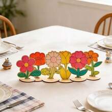 DIY涂鸦支架绘画套装，未完成的木制3D花卉摆件，适合家庭聚会、学校美术课、教育手工活动和益智游戏道具 - A - 查看 8