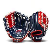 Franklin Sports Field Master USA - Guante de béisbol para diestros - Rojo/Blanco/Azul - Ver 2