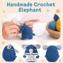 1pc Elephant Mini Fun Crocheting Elephant Gifts–Cute Handmade Inspirational Gifts Suitable For Men, Women, Teenagers, Friends And Colleagues–Interesting Desktop Decorations For Birthdays, Graduation Ceremonies And Offices. - Multicolor - View 4