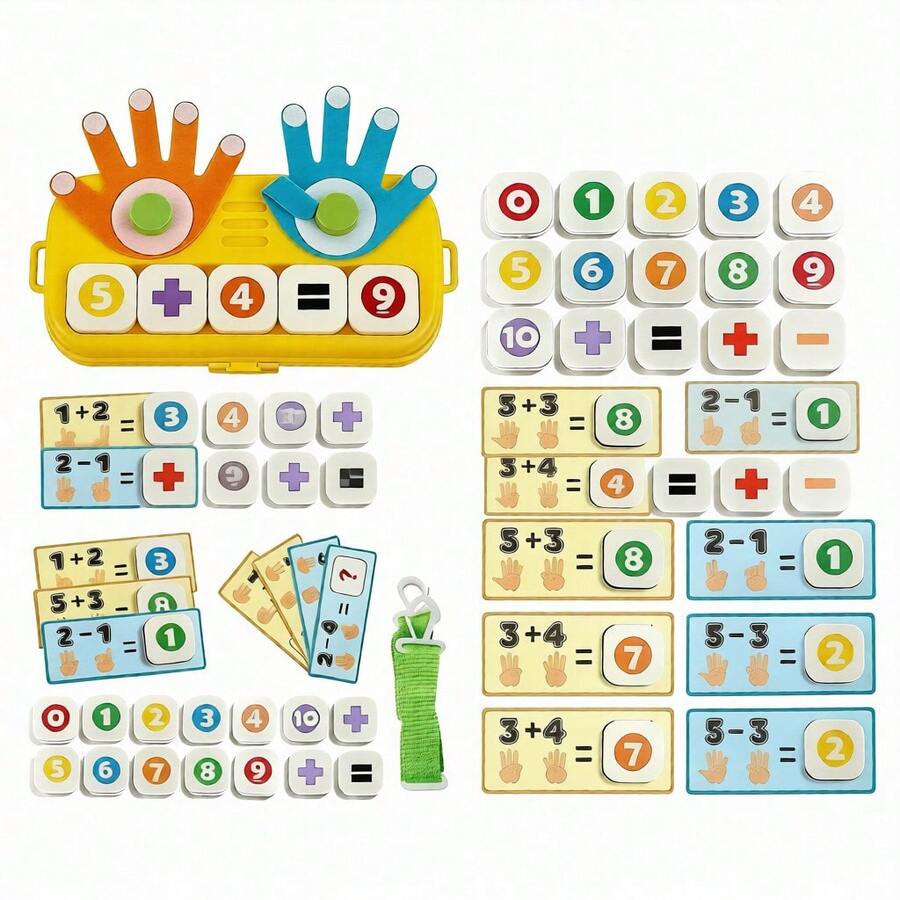 数字计算+手指计数套装,3岁以上儿童高级数学教学辅助工具,从计数到计算,全面启发数学思维 - 彩色 - 查看 1