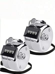 Metal Handheld Counter, 4-Digit Pure Mechanical Counter (0-9999), Battery Free, One Key Counter, Digital Counting, Portable Dynamic Clicker/Timer, Diamond Threaded Metal Knob, Suitable For Golf Training, Sports Training Activity Management, Inventory Management, Outdoor Toys - Multicolor - View 3