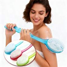 1pc Extra Long Handle Exfoliating Brush, For Back Scrubbing (14. 37 Inches), Shower Scrub Brush, Soft Bristles, Non-Slip Handle, Suitable For Hard-To-Reach Areas, Feet And Shoulders, Spa, Elderly Care And Bathing Accessories, Essential For Home Bathroom (Light Blue, Summer Fresh) - 1 紅色 - 查看 1