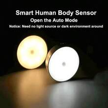 1pc Wireless Motion Sensor Wall Light, Rechargeable Night Light, Automatic On/Off In Dark, For Kitchen, Bedroom, Living Room, Hallway, Decor - Multicolor - View 3
