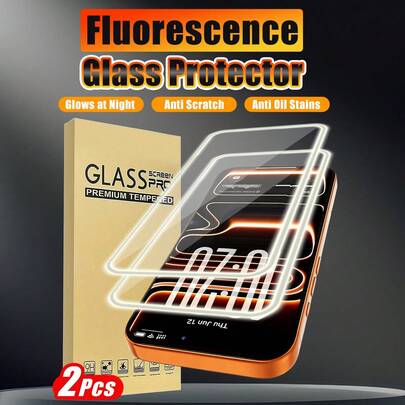 2 Packs - White Glow-In-The-Dark Clear Screen Protector Compatible With IPhone 17 Pro Max. Features Include: Glow-In-The-Dark Airbag Design, Ultra-Thin Tempered Glass, Rounded Corners, Waterproof And Fingerprint-Resistant, Soft Touch, Scratch-Resistant, And Keeps The Screen Clean. An Essential Screen Protector For Daily Use