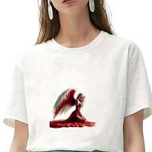 1/2/3pcs Red & White Angel Wings Decals, Suitable For DIY Heat Transfer Printing On T-Shirts, Pillows, Etc. Available In Multiple Colors, Durable And Washable Plastic Stickers For Backpacks, Cushions, Pants, Sofa Covers, High-Quality T-Shirt Printing That Won't Fade - Multicolor - View 5
