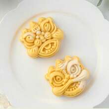 6/4/2pcs Set Of Chrysanthemum Rose Mooncake Molds, Hand Pressed, Non-Stick, Mung Bean Ice Cream, Cartoon Models, Baking Pastry Molds, Kitchen Tools - Multicolor - View 3