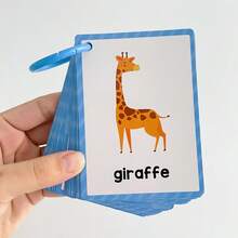 25PCS Animal Vocabulary Learning Flashcards, Preschool Farm Sea Wild Animal English Words Cognition Cards, Educational Toys For Kids, Homeschool Classroom Teaching Aids - Multicolor - View 10