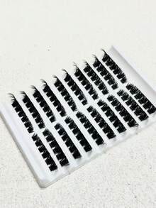 10 Rows 100/120/160 Pieces Dense Lash Clusters, High Capacity Lash Box 200D/160D/100D, Curled Cluster Lashes Extension, Dramatic Lashes, 10-18mm/8-16mm Dense Lash Clusters, Suitable For Beginners, Create Voluminous Curled Alluring Lashes, Lash Clusters, Individual Lashes, False Lashes, Mixed Length, Cat Eye Dramatic Wet Lashes Reusable Segmented False Lashes Soft DIY Lash Extension For Home Use - Black - View 7