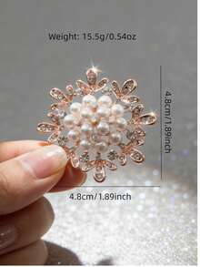 1 chiếc ghim cài áo hình hoa đính pha lê lấp lánh và ngọc trai giả, ghim cài áo hình hoa chống trượt bằng hợp kim kẽm thanh lịch, thích hợp để đeo hàng ngày. - Hoa hồng vàng - Xem 5