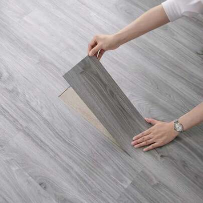 10 miếng gạch lát sàn vinyl tự dính kích thước 15cm x 40cm, gạch lát sàn giả vân gỗ, gạch lát sàn tự dính chống thấm nước cho nhà bếp, phòng khách, xe RV, dễ cắt, chống thấm nước và dầu mỡ, dày và chống mài mòn, lớp keo dính chắc chắn, tự lắp đặt, nhiều màu sắc để lựa chọn (10 miếng = 0,6 m²)
