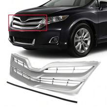 Fits  Venza 2013-2016 Front Upper Grille Grill Silver Factory Replacement - Default - View 1
