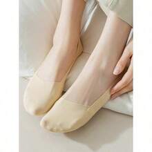 5 Pairs Women's Socks Breathable Summer Thin No Show Ice Silk Sock Silicone Non-Slip Bottom Absorb Sweat Boat Sock - 彩色 - 查看 6