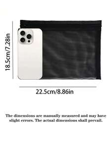 1pc Portable Travel Toiletry Bag, Multi-Functional Waterproof Cosmetic Pouch With Smooth Zipper, Lightweight And Durable Organizer Bag For Cosmetics, Skincare, Toiletries, Shampoo, Body Wash And Personal Items - Black - View 12